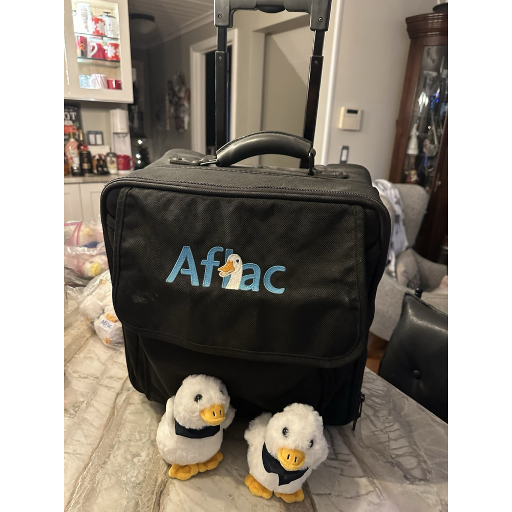 Quality Lg. Rolling Laptop Bag Aflac Logo Field Office Wheel Many Pockets+ Ducks
